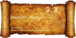 Hantó Martin névjegykártya