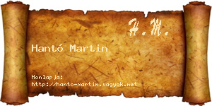 Hantó Martin névjegykártya