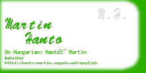 martin hanto business card